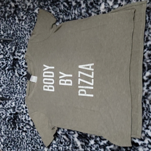 MODERN LUX BODY BY PIZZA SS T-SHIRT OLIVE GREEN GUC SZ LARGE - Picture 5 of 6